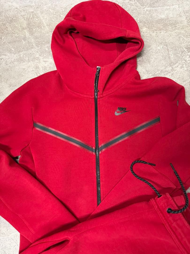 【廃盤旧テック激レア】NIKE ナイキテックフリース　レッド　上下XS