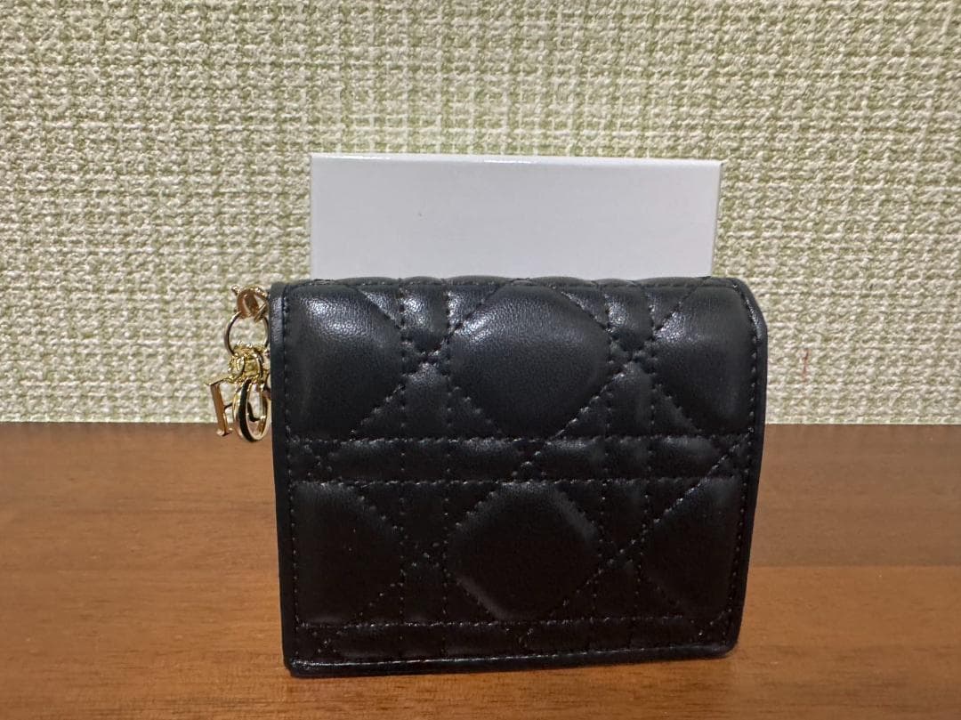 Christian Dior 3つ折り財布ブラック