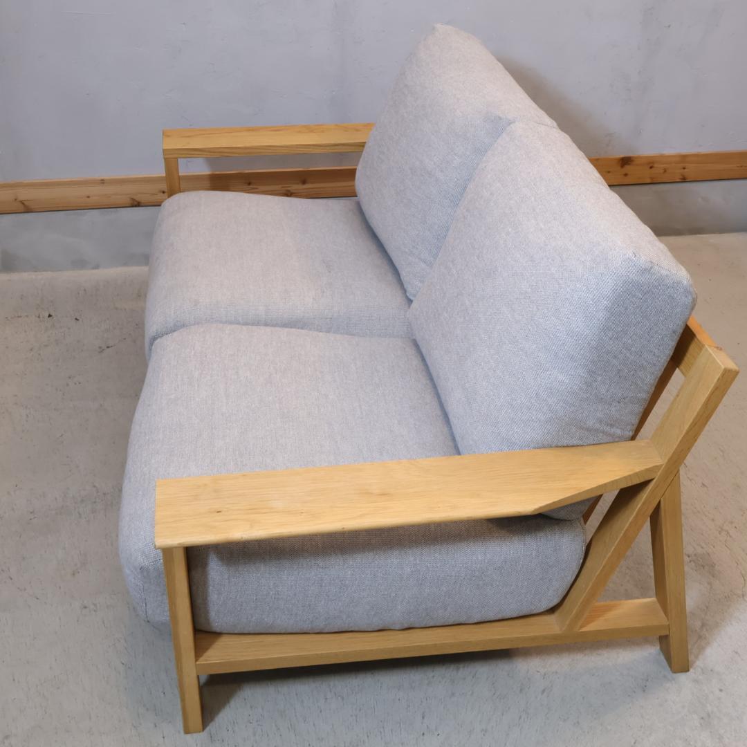 無印良品 MUJI オーク材 フェザー 2シーターソファ 2人掛けソファ