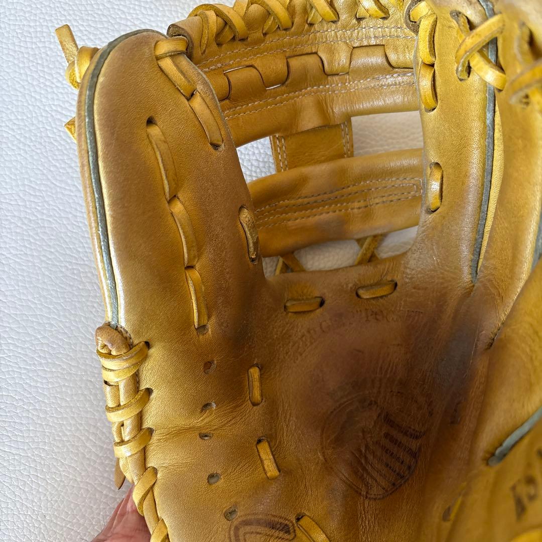 久保田スラッガー　軟式　内野手用グローブ　イエロー　グローブ袋付き