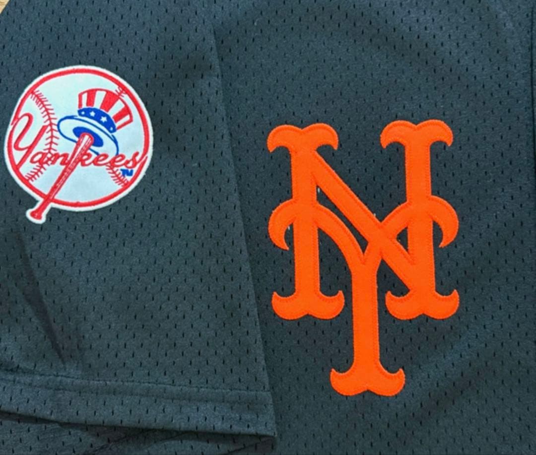 【FANATICS】別注ベースボールシャツMLBヤンキース メッツ・ブラック