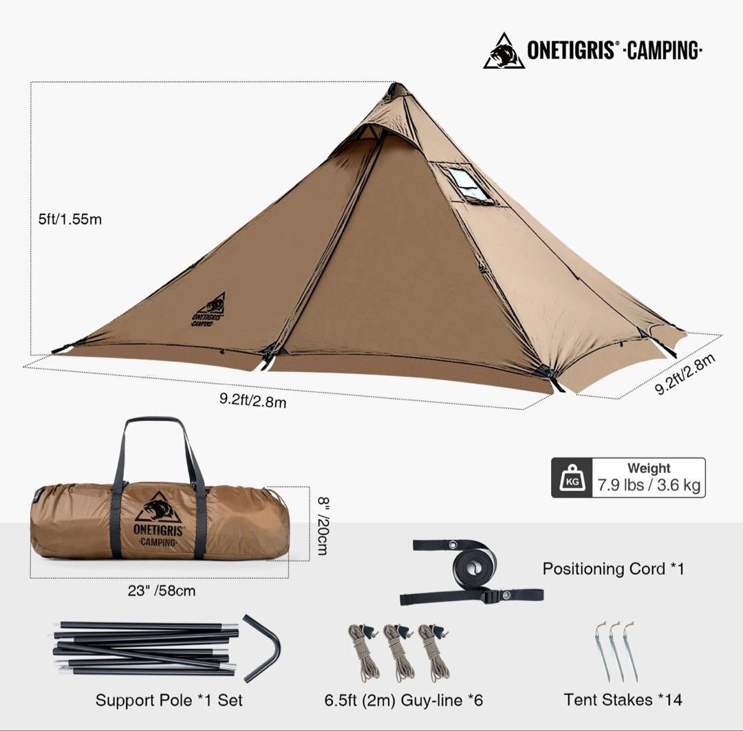 新品【ONETIGRIS】APEX TRAIL キャンプテント 二又ポール標準