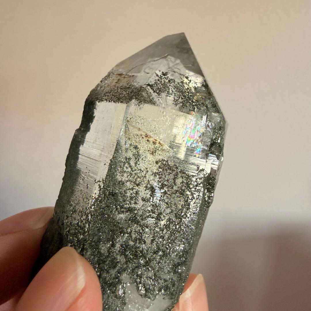 希少【クローライト】パキスタン スカルドゥ産 ヒマラヤ水晶 80g 7×4cm