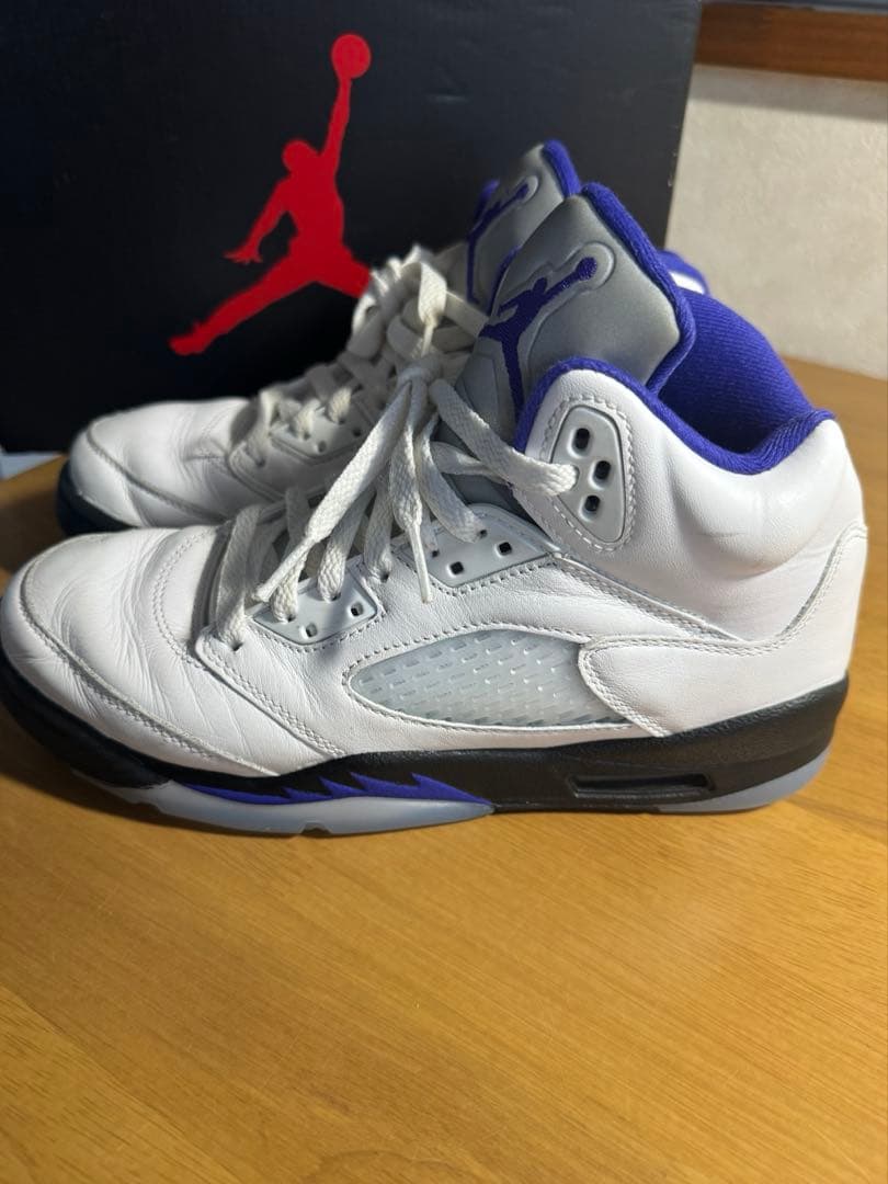 AIR JORDAN 5 RETRO (GS) 24cm ホワイト パープル
