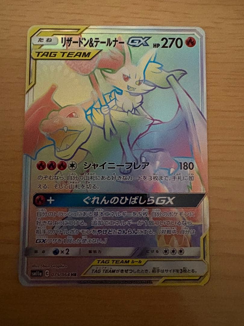 【美品】リザードン＆テールナーGX HR 075/064