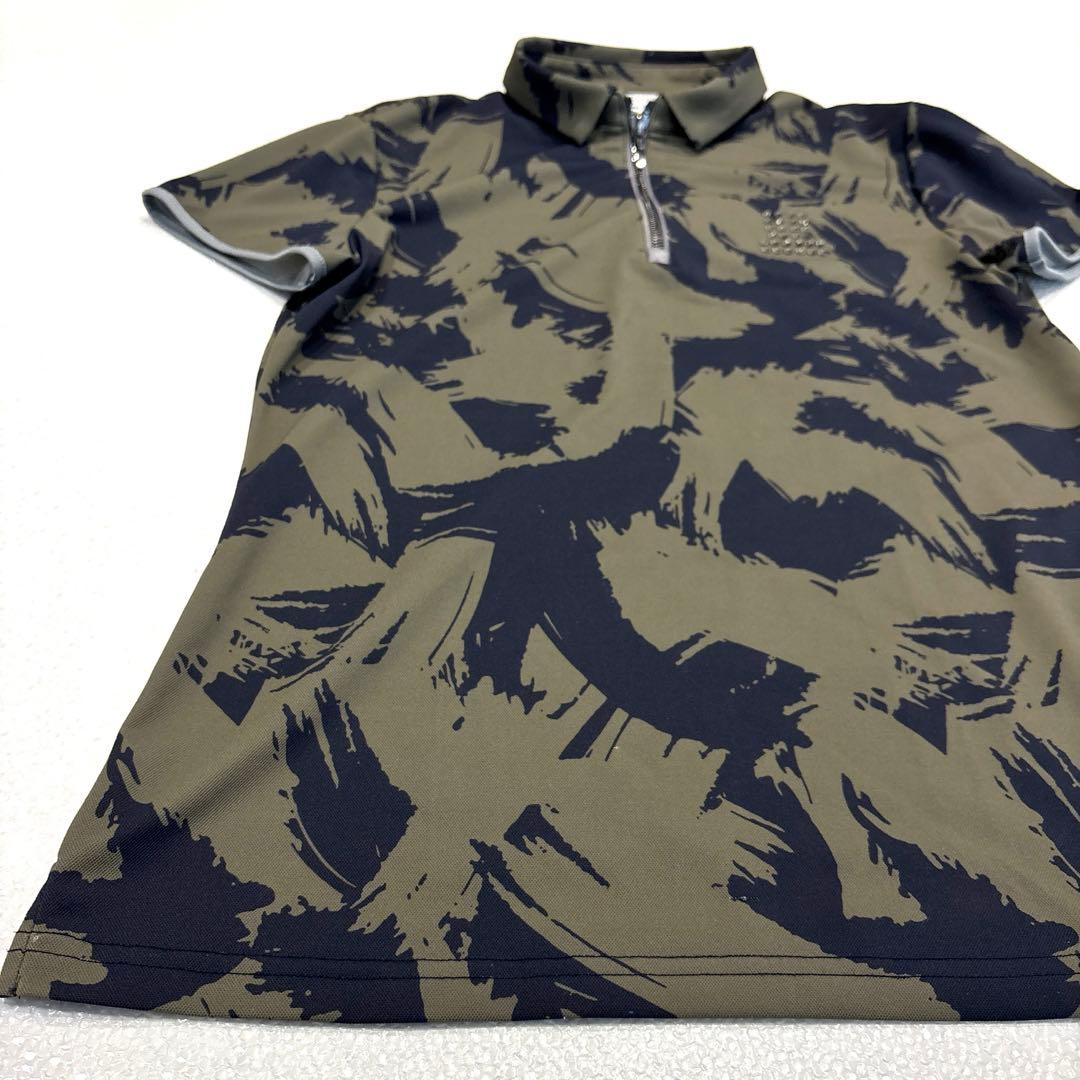 【美品/レディースL】ランバンスポール　LANVIN　ゴルフ　ポロシャツ　ジップ