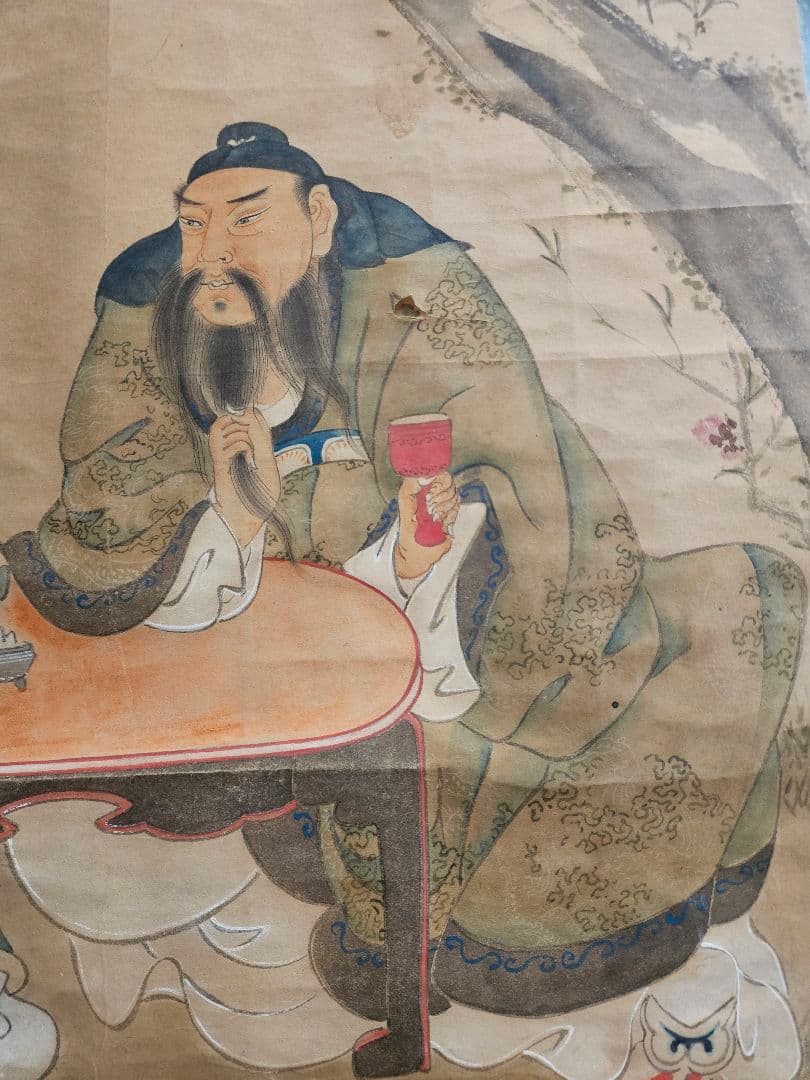 三国志［桃園の誓い図］紙本 時代物　掛軸