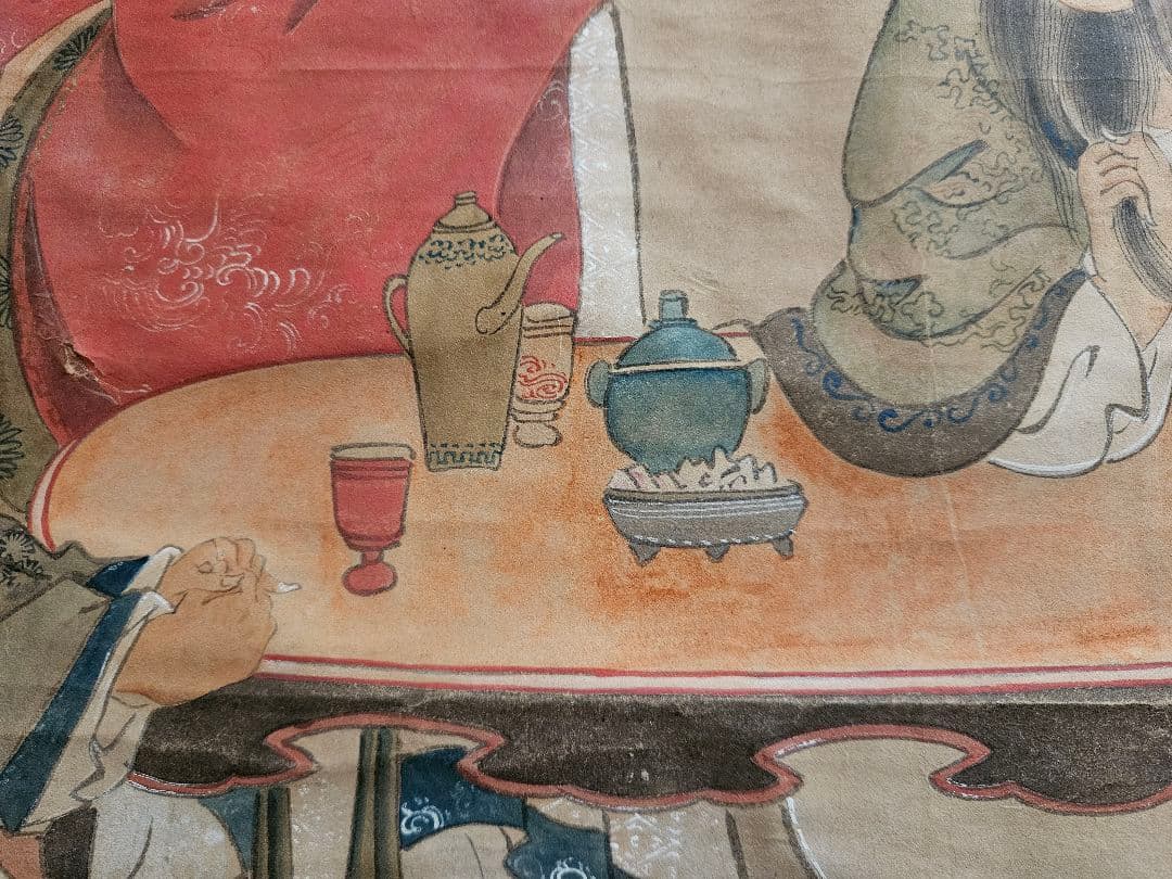 三国志［桃園の誓い図］紙本 時代物　掛軸