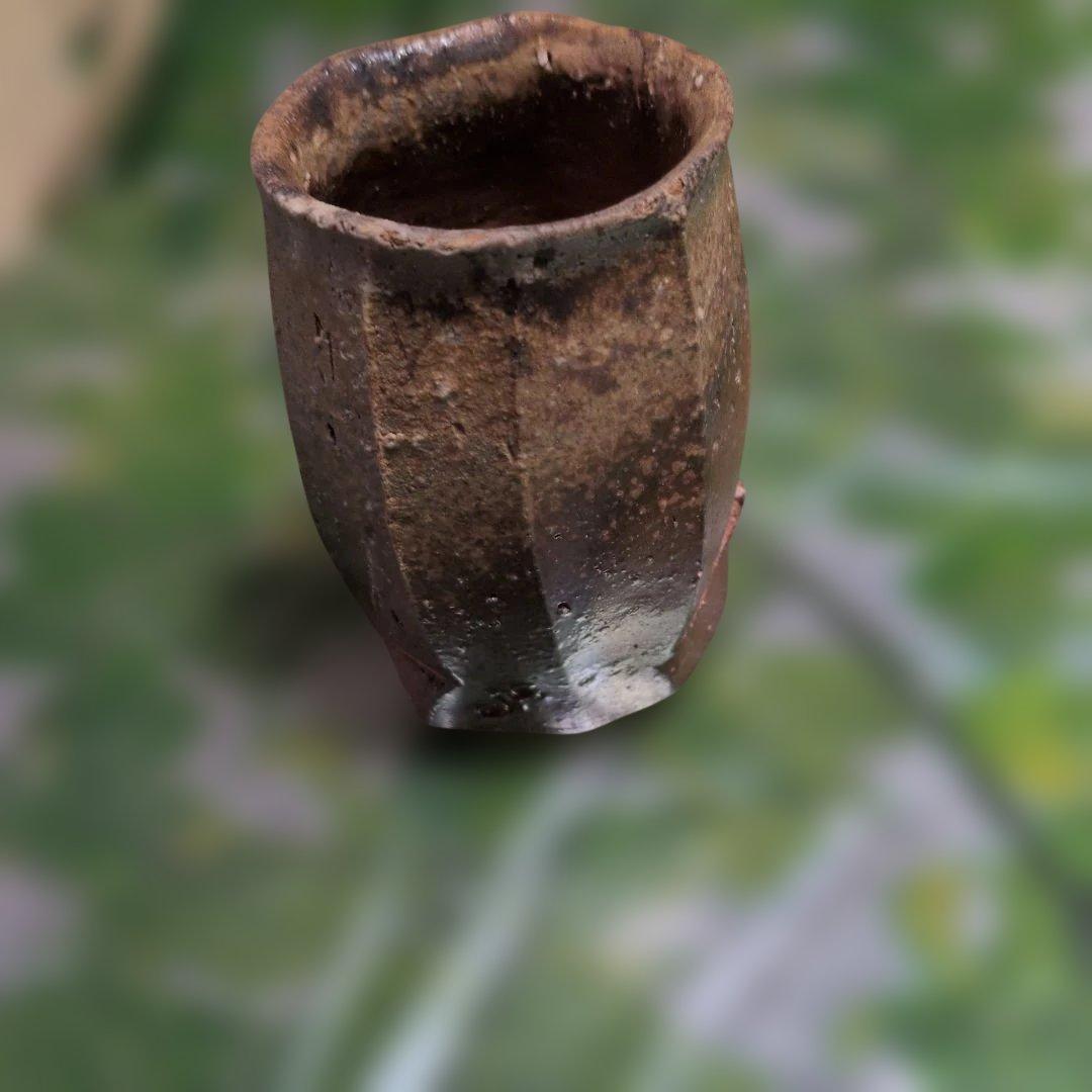 隠崎隆一の備前焼会の異端児の湯飲み木製箱のセット