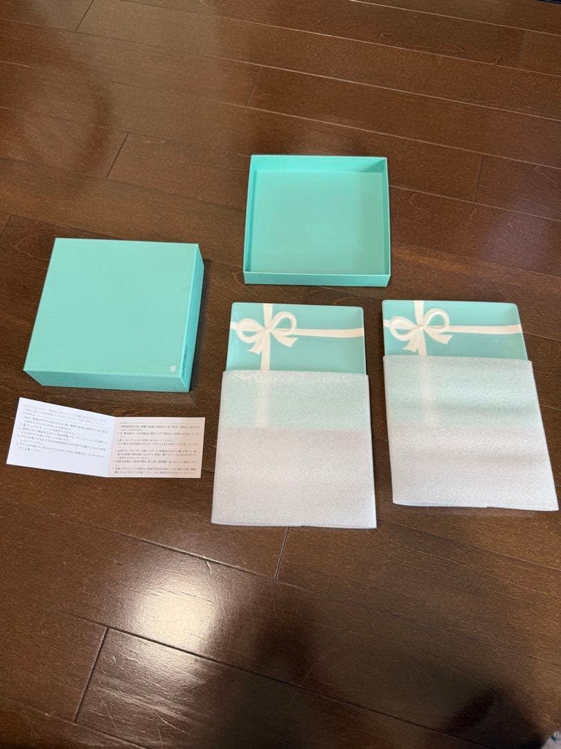 新品未使用　ティファニー　ブルーリボン　スクエアプレート14cm TIFFANY
