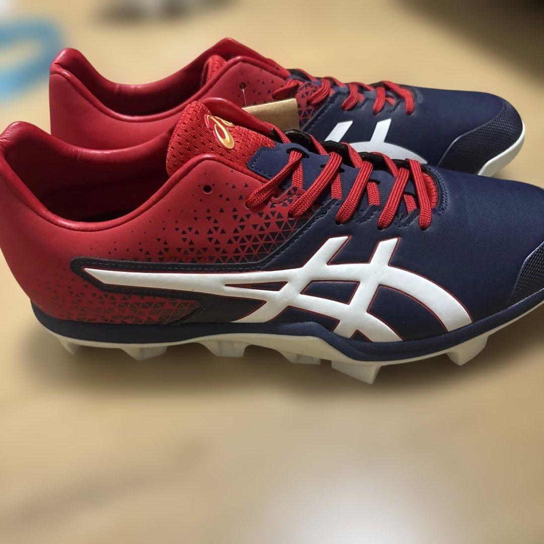 R*様 野球　日本代表　WBC asics スパイク ネイビー/レッド　タグ付き