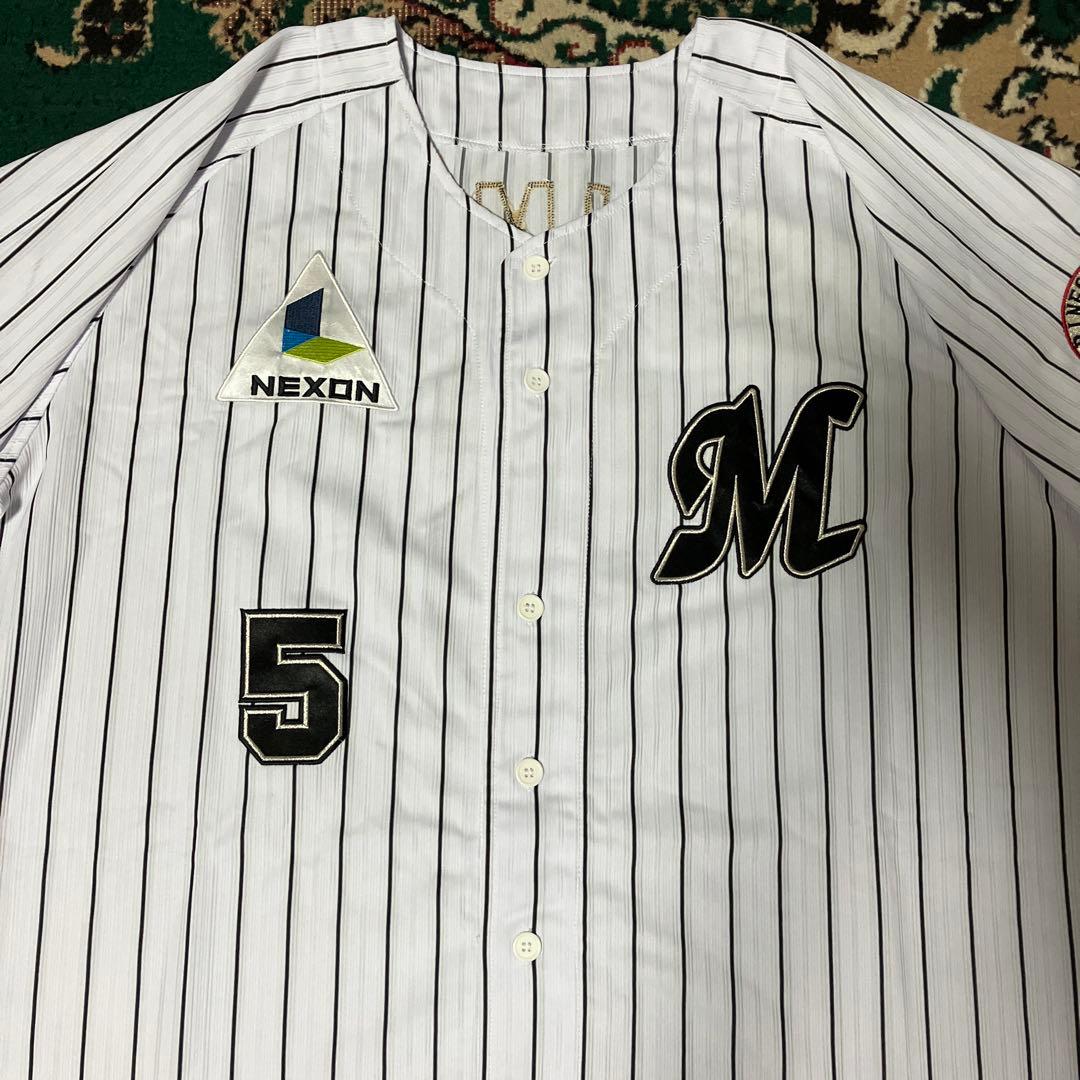 美品　千葉ロッテマリーンズ　ユニフォーム　DESCENTE 伊志嶺翔大　背番号5