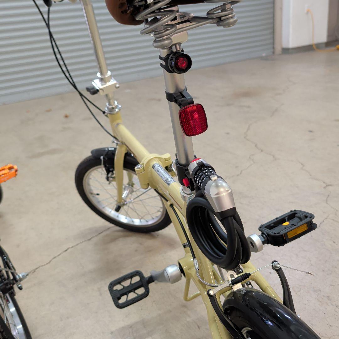 【引取限定】キャプテンスタッグ アルミ製折りたたみ自転車 ベージュ