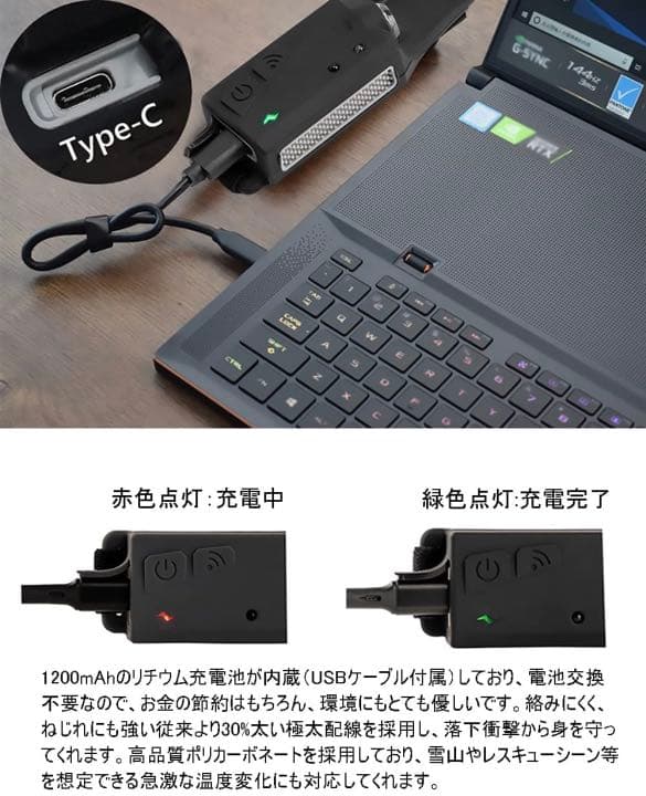 【2個セット】 ヘッドライト 充電式 へっどらいと 5つの照明モード 高輝度