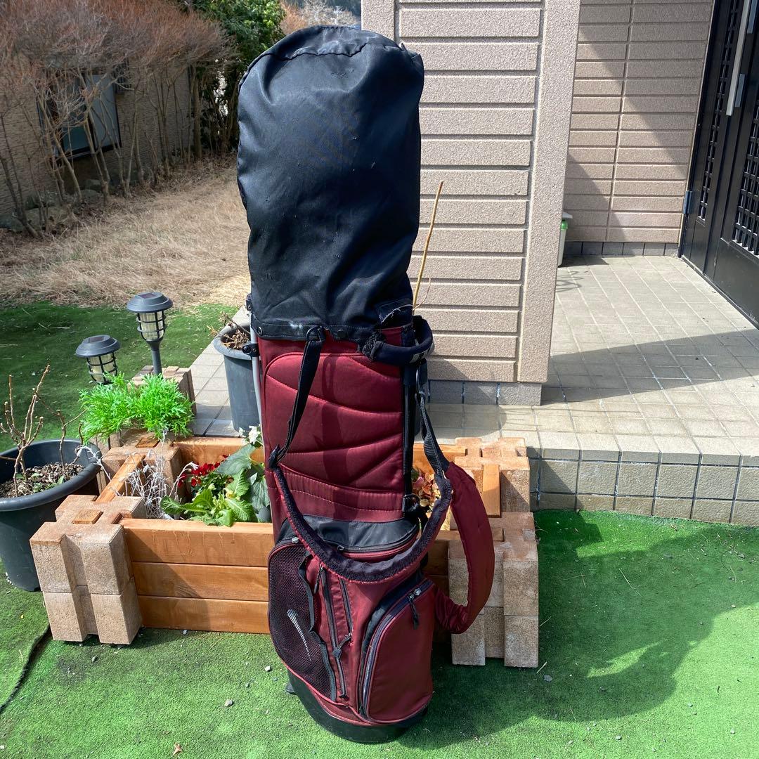 NIKE golfキャディーバッグ！渋い！バーガンディー！