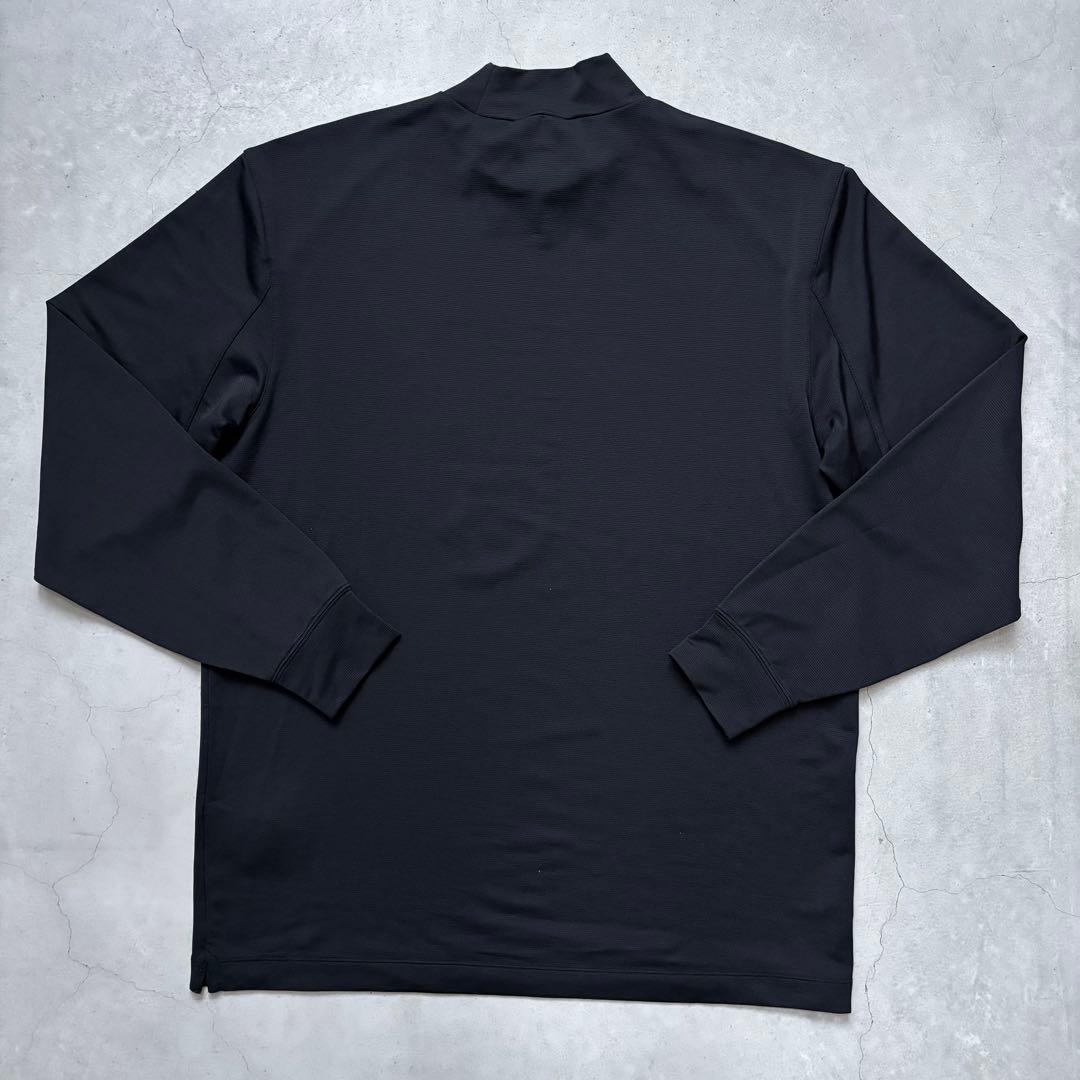 【美品】NIKE GOLF ナイキゴルフ モックネック長袖シャツ ロゴ 黒 L