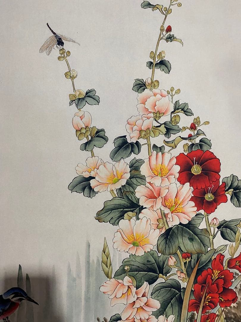 吴湖帆 芙蓉翠鸟 中国画 掛け軸 水墨画 和室 玄関 茶室 壁掛け 美術品