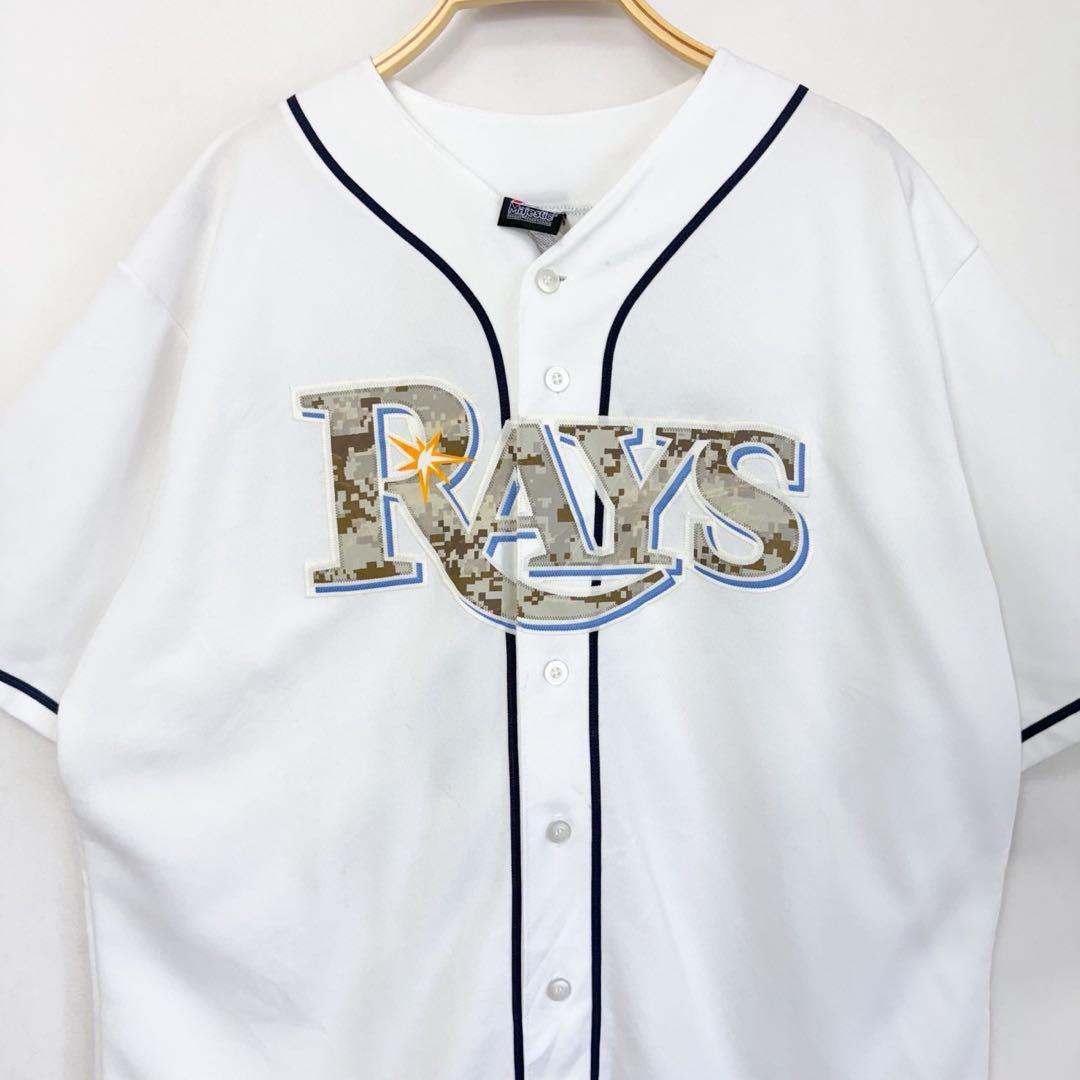希少 USA製 MLB タンパベイレイズ カモフラ柄 ユニフォーム S102b