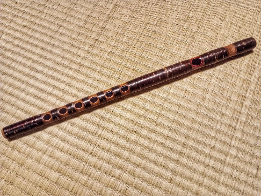 樋野達夫作 出雲神楽笛 煤竹 桜樺広幅巻