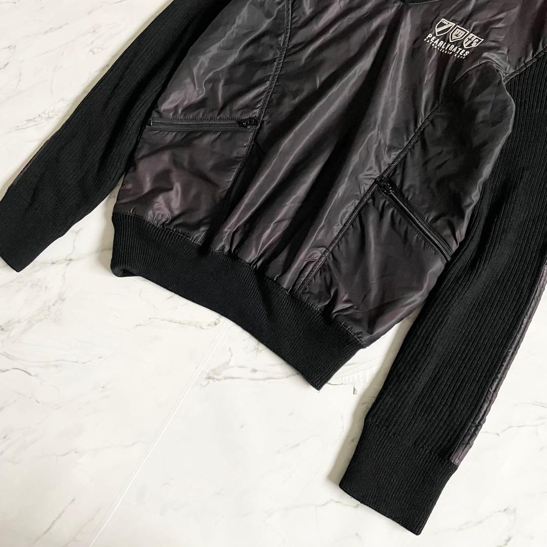 4350 【美品】パーリーゲイツ　中綿ジャケット ニット切替デザイン　M 黒