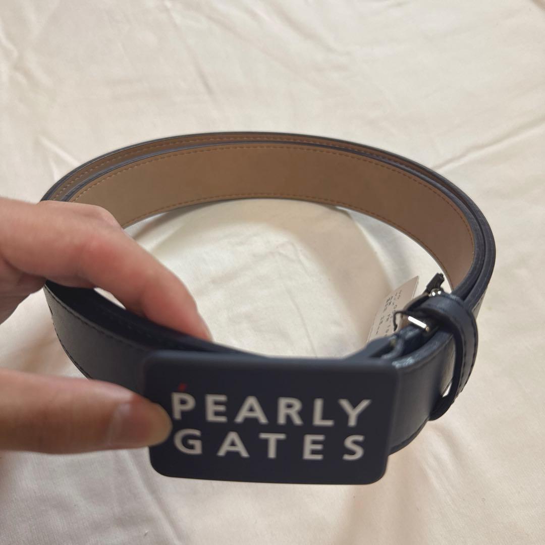 PEARLY GATES ネイビー レザーベルト