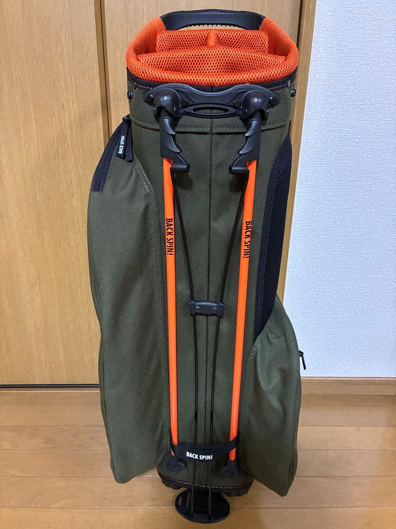 【美品】BACK SPIN!　スタンドキャディバッグ(カーキ)
