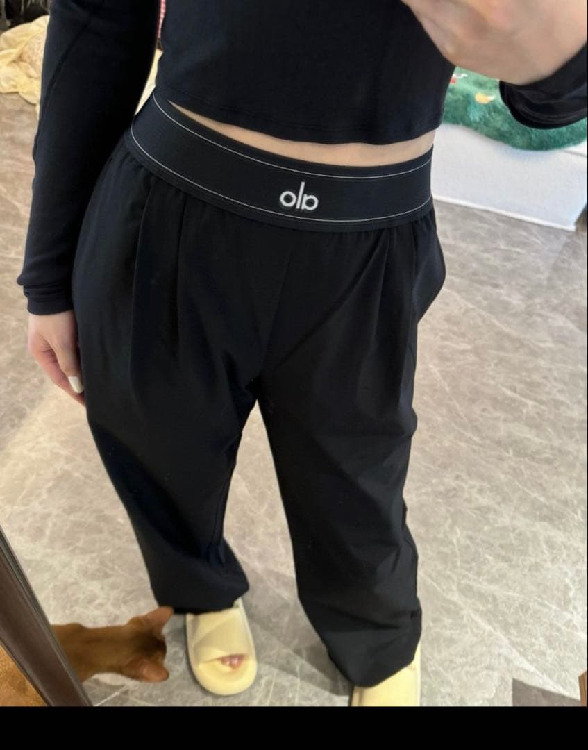 olb ブラック ワイドパンツ