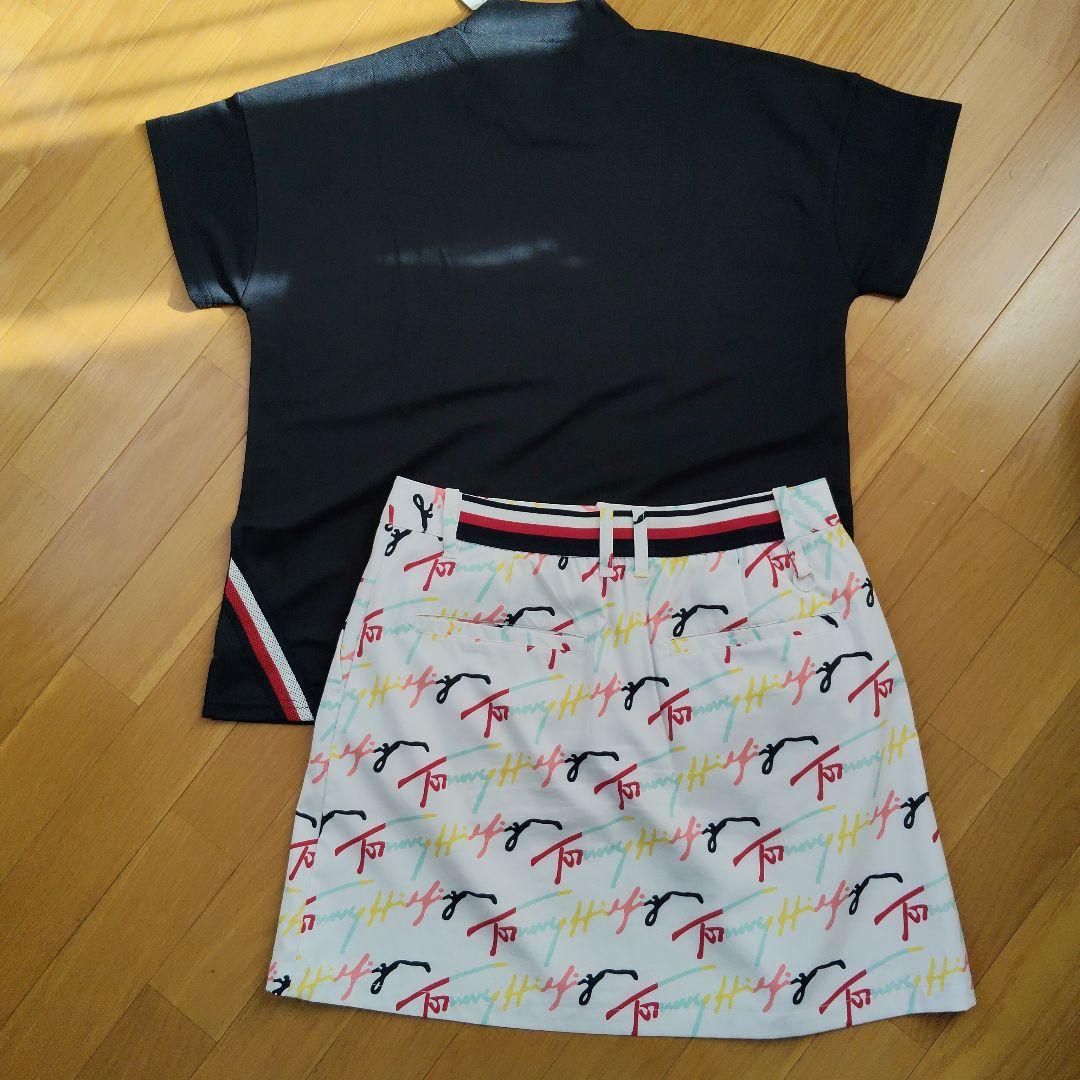   紺色シャツと白スカートセット