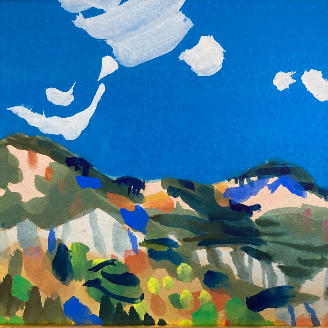【真作保証】小堀進「青空」水彩画 直筆サイン シール有り 絵画