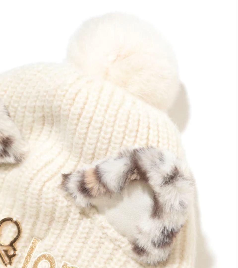レディースウェア MARK&LONA Furry Cat Leopard Beanie