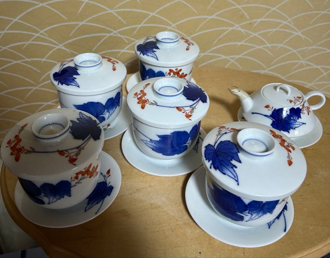 香蘭社　受け皿付き茶碗蒸し碗　醤油さし