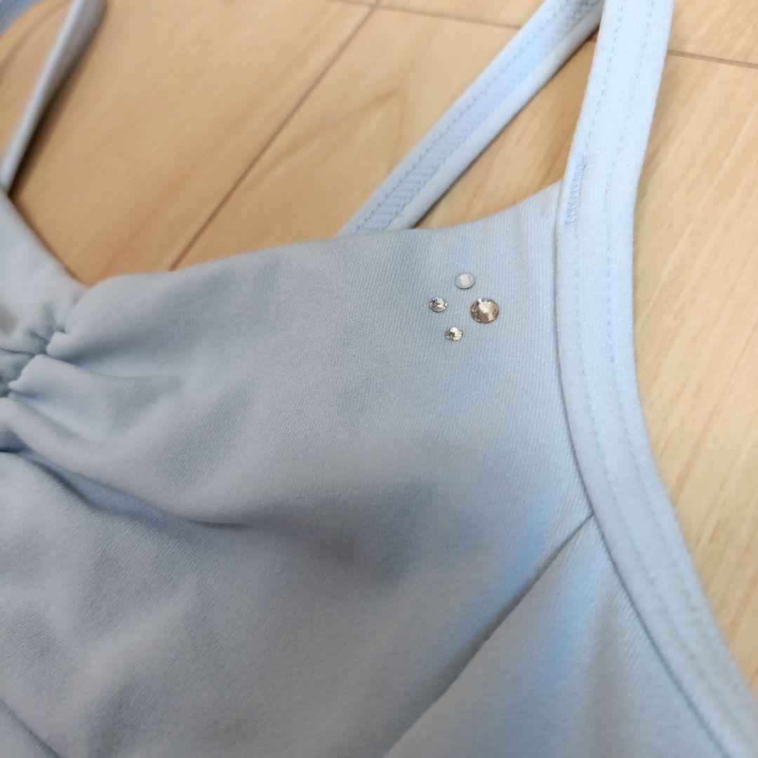 美品【Chacott】スカート付レオタード 130 ヒヤシンス(水色系)
