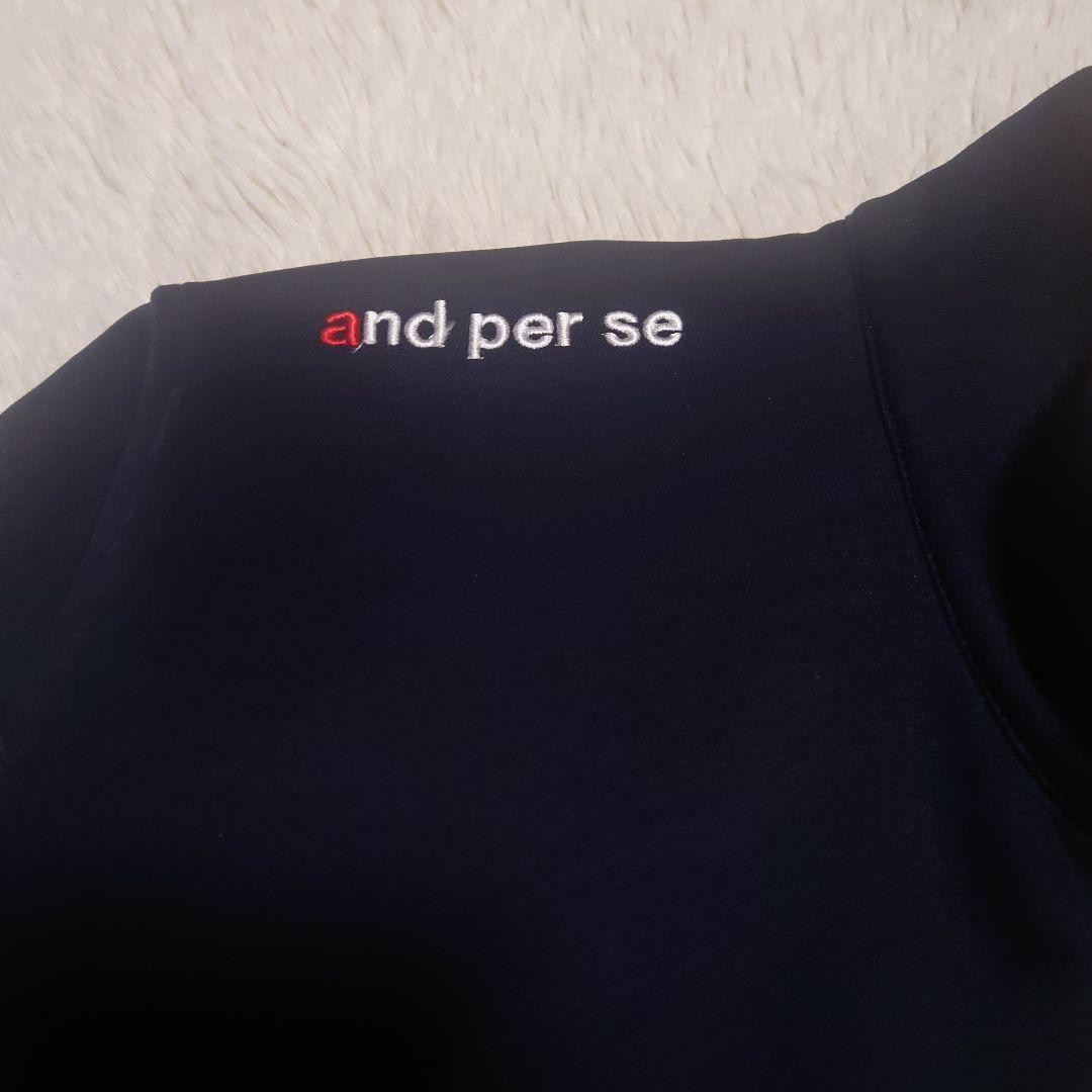 【希少】and per se トラックジャケット ゴルフウェア ネイビー ロゴ