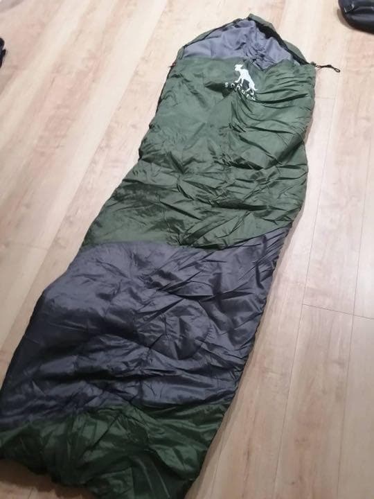 寝袋 オールシーズン 限界使用温度 -7℃ 釣り 登山　グリーン 防災 キャンプ