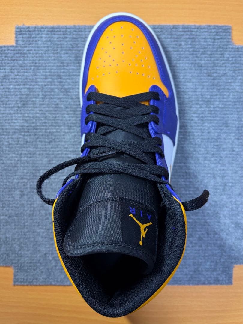 シューズ(男性用) Nike AirJordan1 Mid Purple/Yellow Lakers