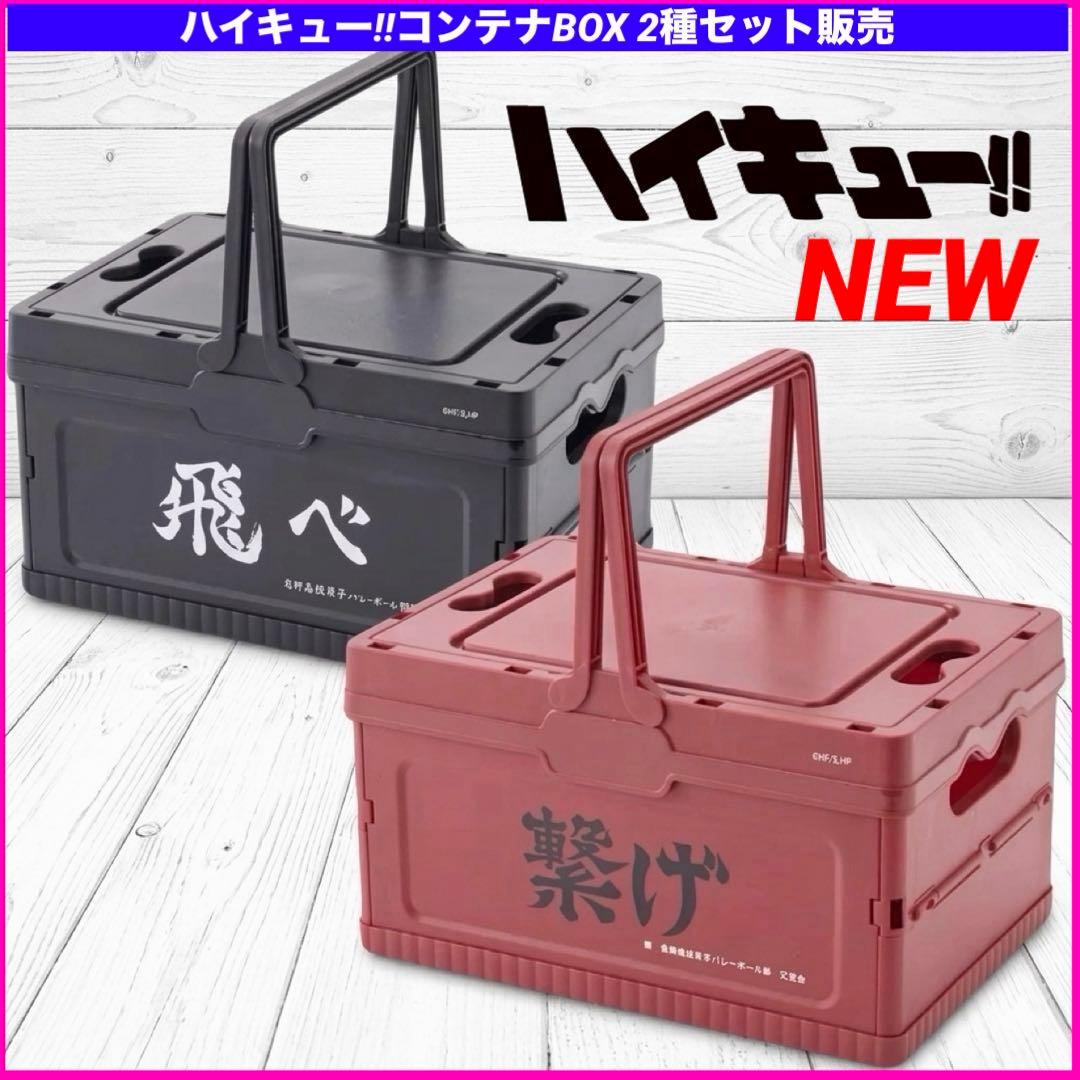 新品　ハイキュー!! コンテナ 収納ボックス 2種セット　烏野　音駒高校　BOX