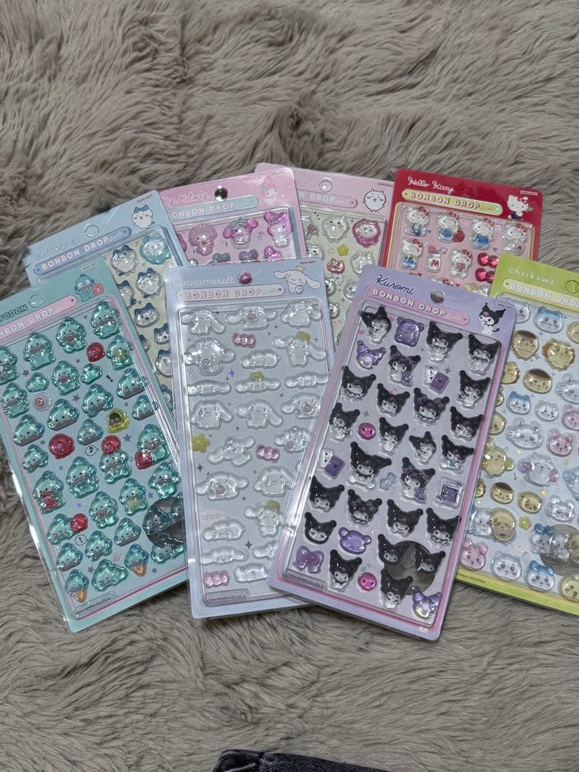 【正規品】 サンリオ ボンボンドロップシール ミニ 8枚 ♡ ©マークあり