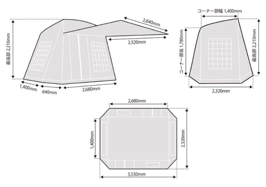 ☆みん☆　テンマクデザイン ミグラテール テント　専用グランドシート付