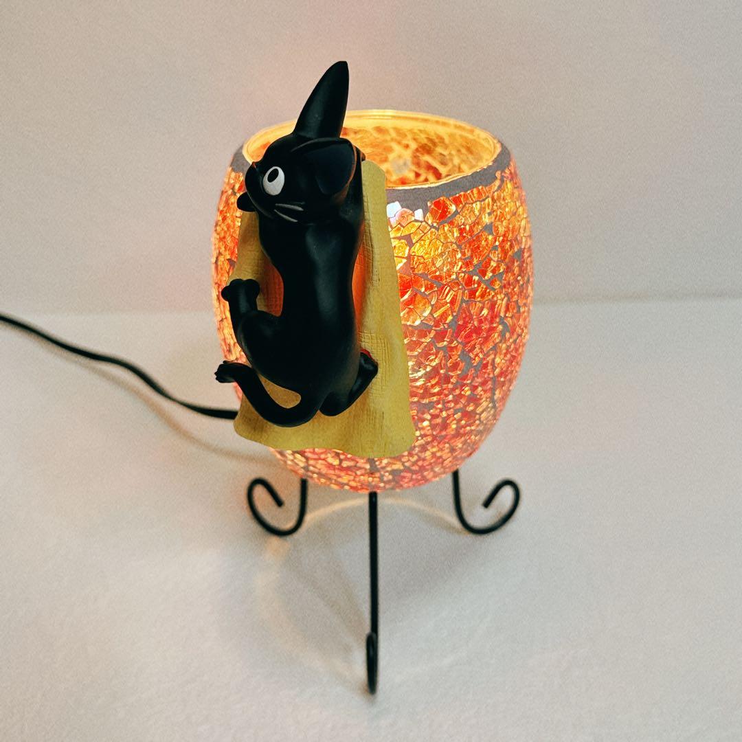 美品　スタジオジブリ　魔女の宅急便　モザイクランプ　ジジとクロス
