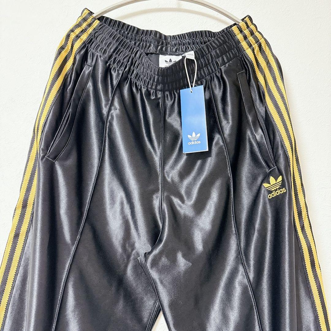 【新品】アディダス トラックパンツ 黒/ゴールド M ジャージ トレフォイル