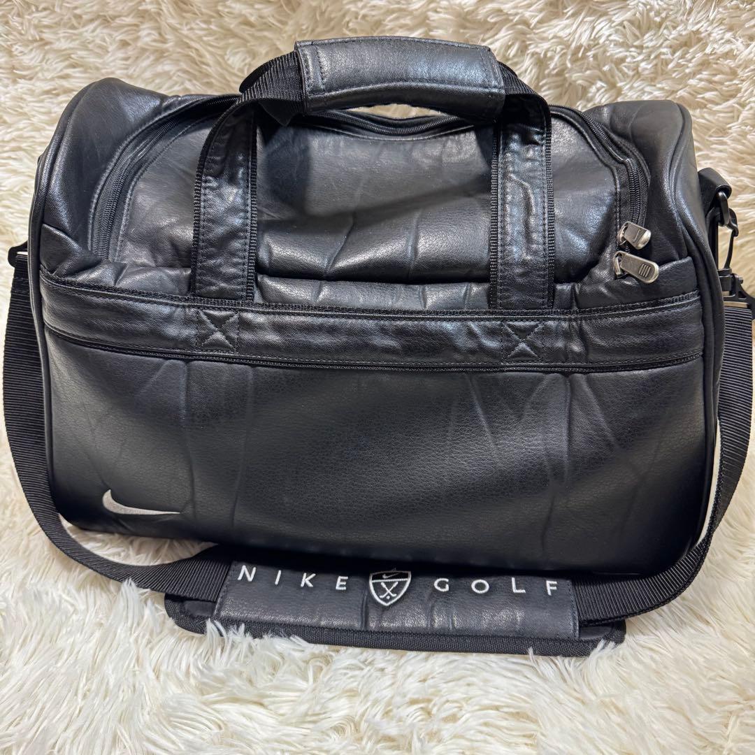 NIKE GOLF ボストンバッグ　フェイクレザー　ブラック　2way